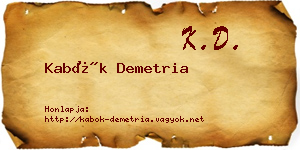 Kabók Demetria névjegykártya